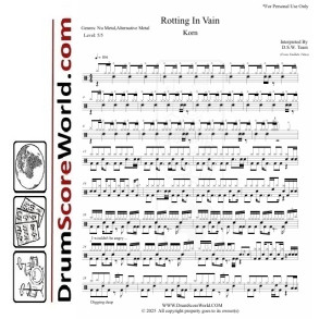 Korn - Rotting In Vain - Drum Sheet